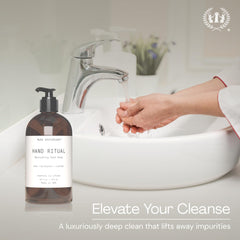 Close-up of rich foam from Muse Apothecary Hand Ritual for cleansing and skin-softening.