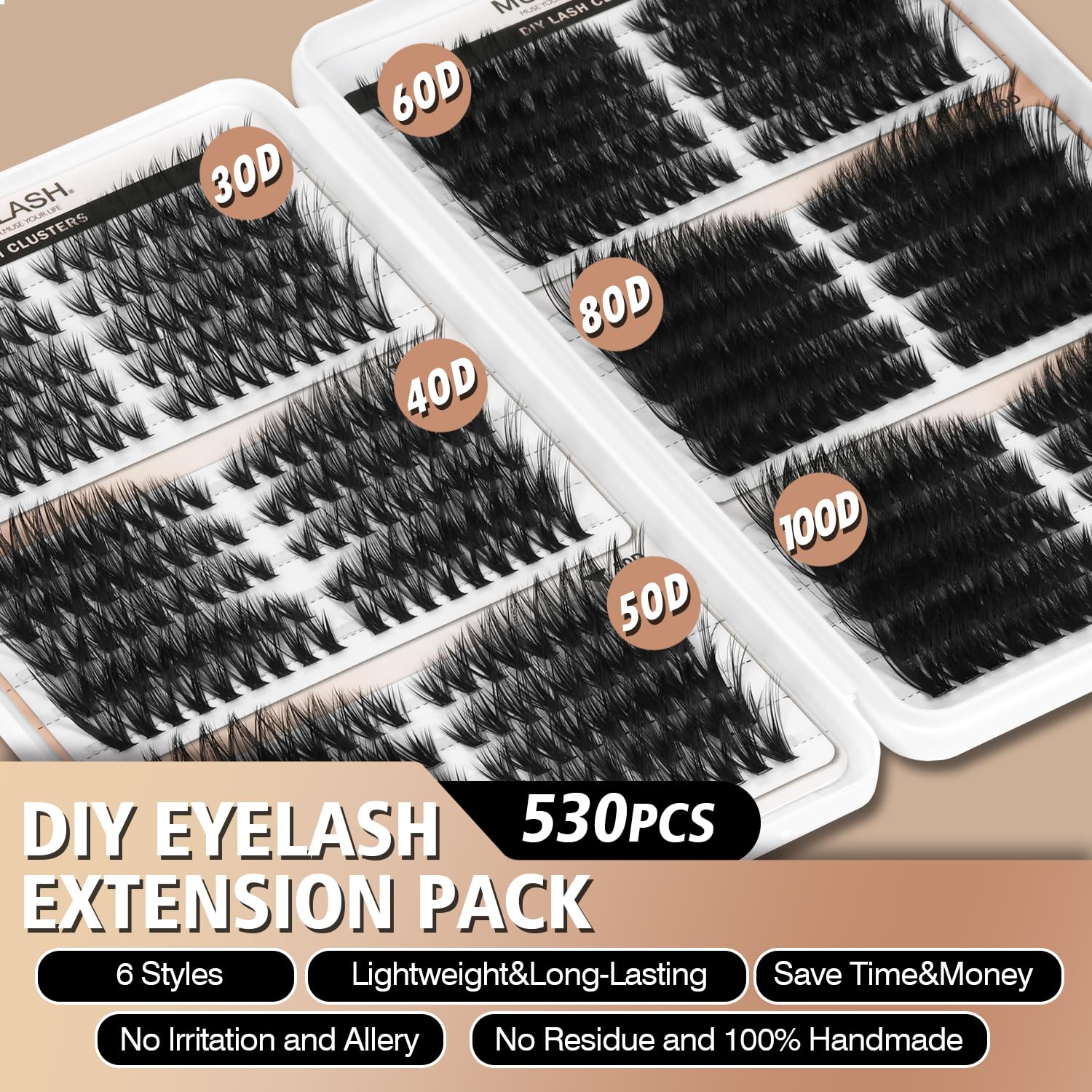 MUSELASH c curl cat eye look enhances eye shape.