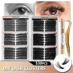 MUSELASH lash tweezers for precise placement during at home extensions.