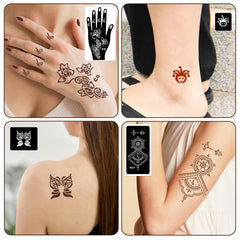 MuseLuxe Henna stencils face-design sample ideal for playful face paint looks.