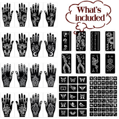 MuseLuxe henna stencils hand-stencil sample enables quick, mess-free temporary body art.