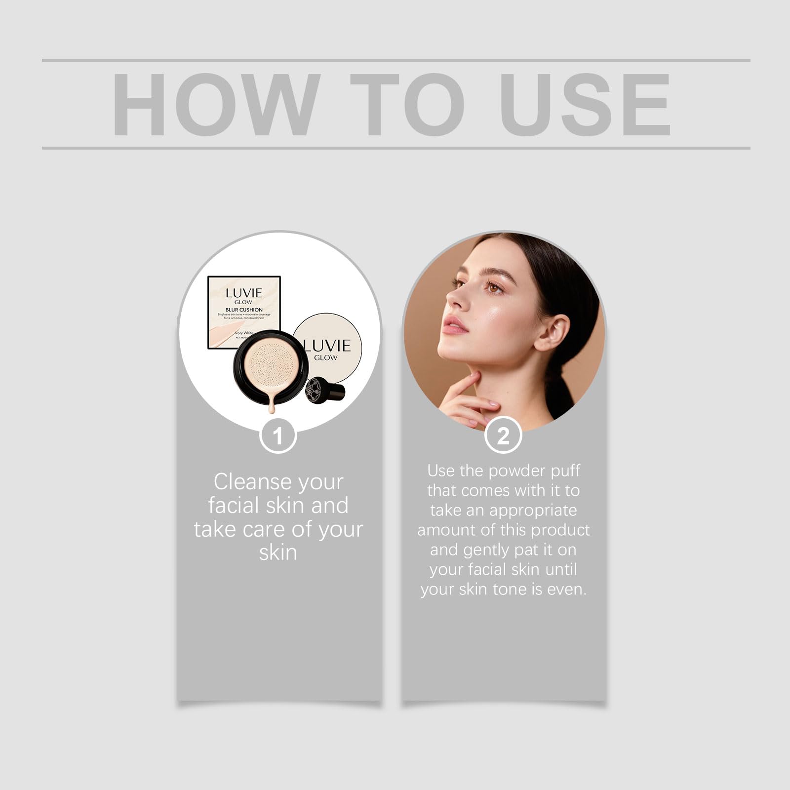 Longwear look of Musellot Luvie Glow Cushion throughout the day
