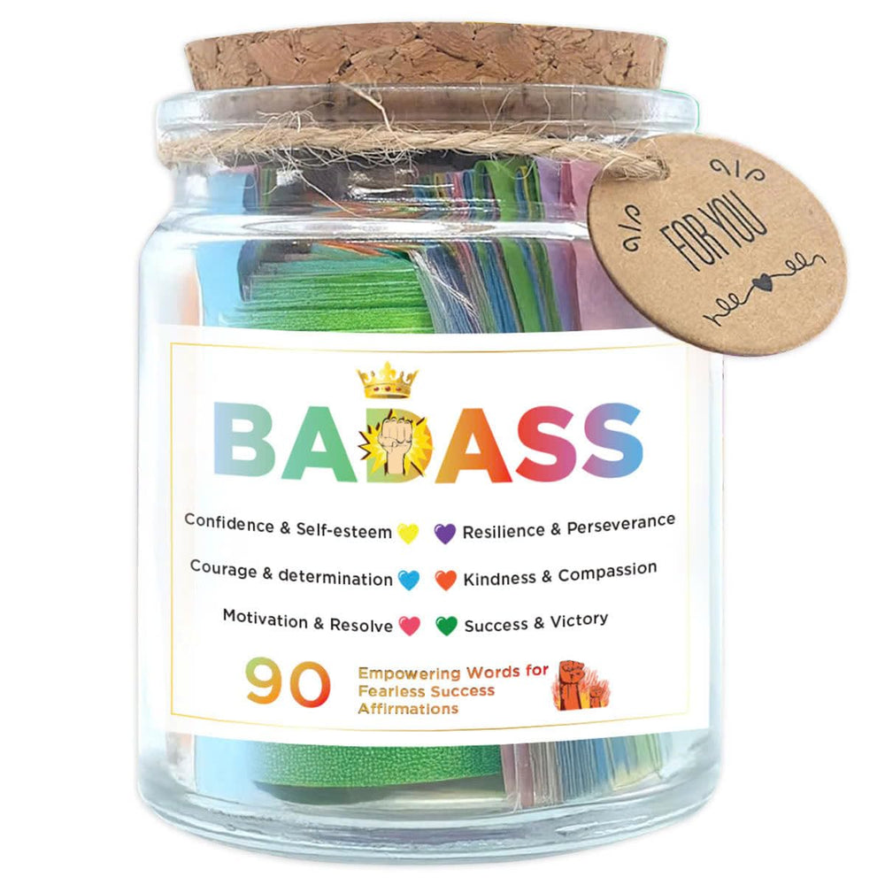 Musemory Badass Affirmation Jar in premium gift box for uplifting daily self-care