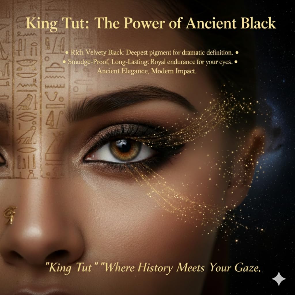 Long-lasting King Tut eyeliner powder stays put from day to night without reapplication.