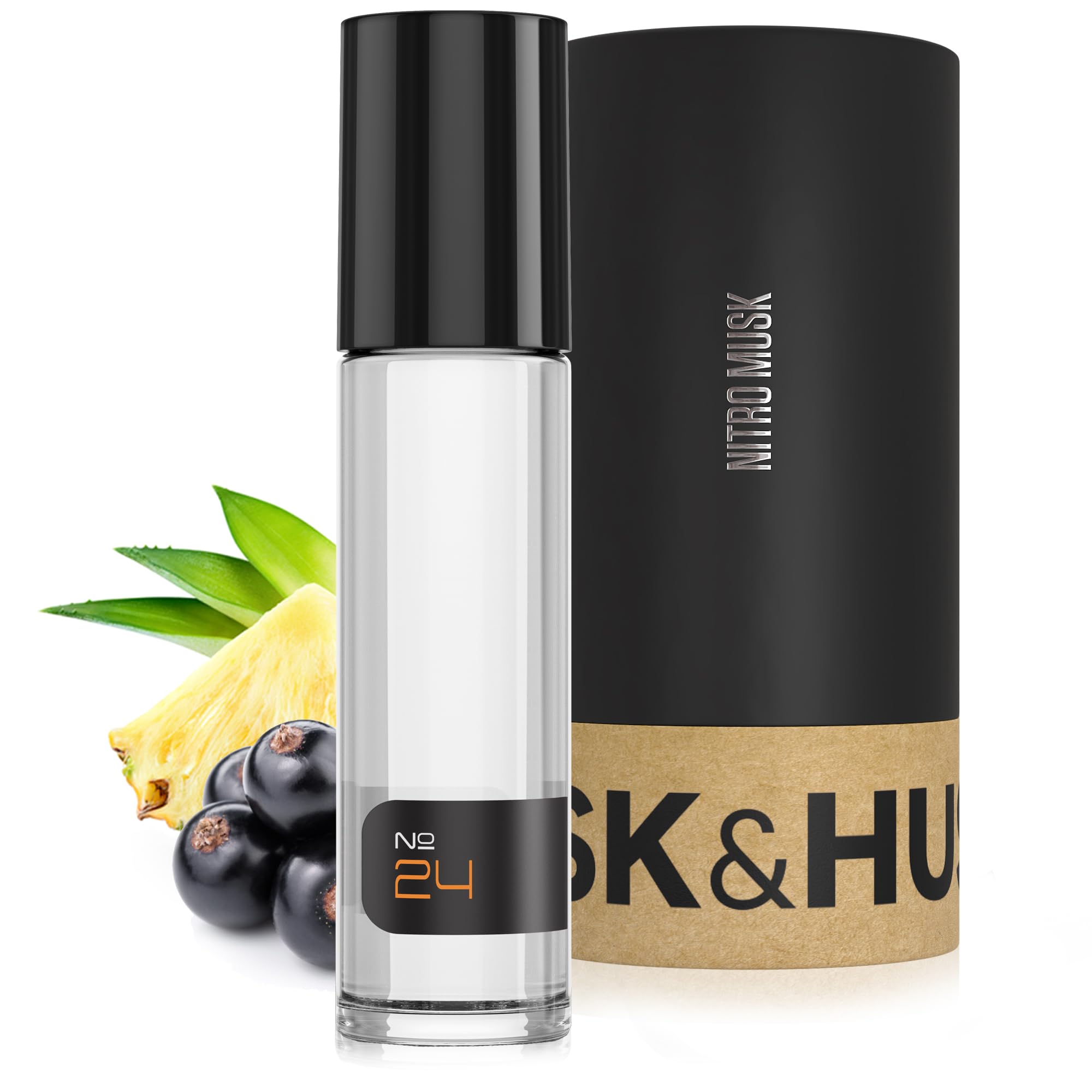 Musk & Hustle Creed Aventus No.24 roll-on bottle ready for daily use