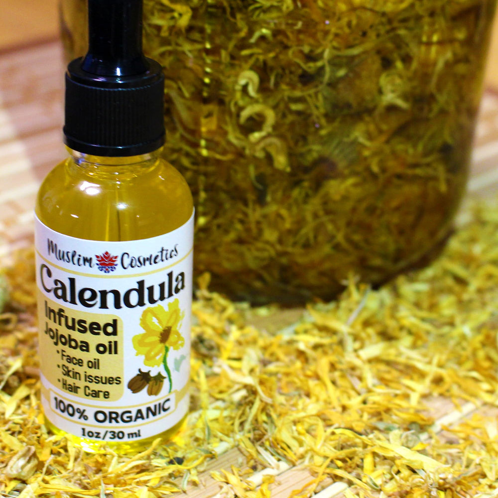 1oz Calendula Jojoba oil with dropper, ready for face, body, or hair.