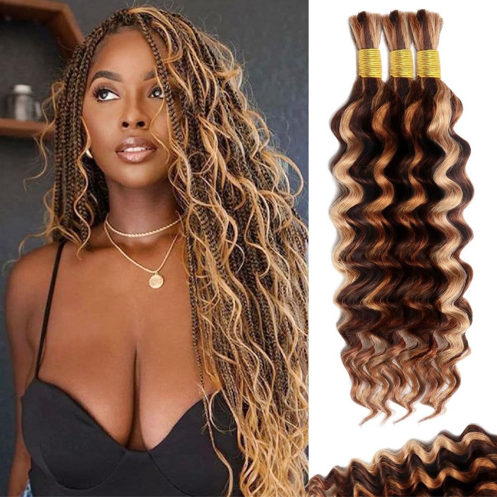 MUXFILLA 16 inch highlight braiding hair in P4-27-30 ombre for boho styles