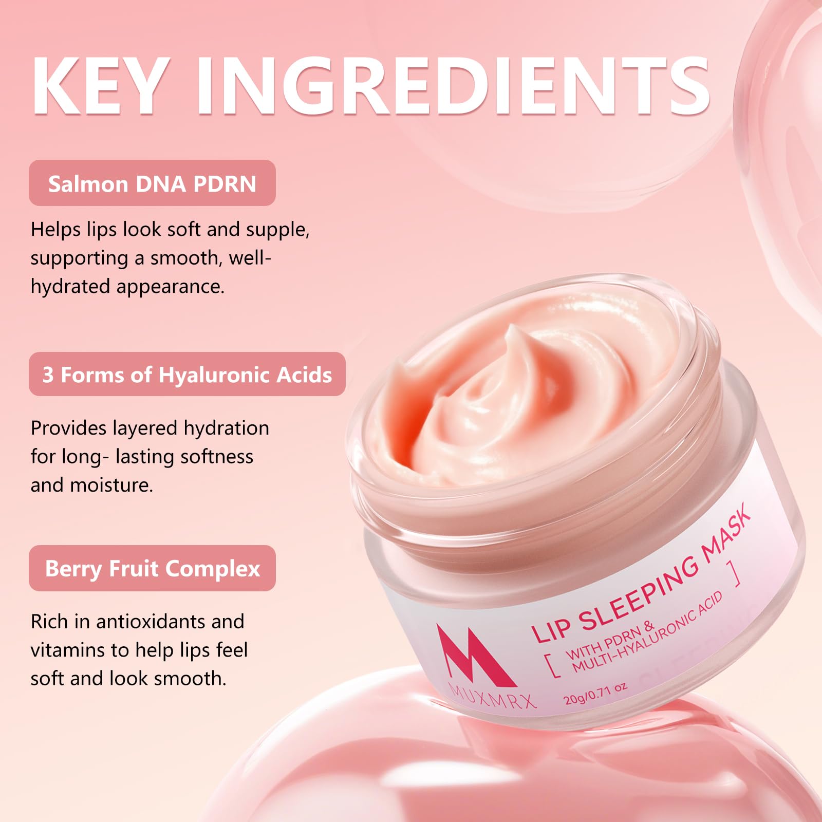 Muxmrx PDRN lip mask packaging highlighting premium skincare.