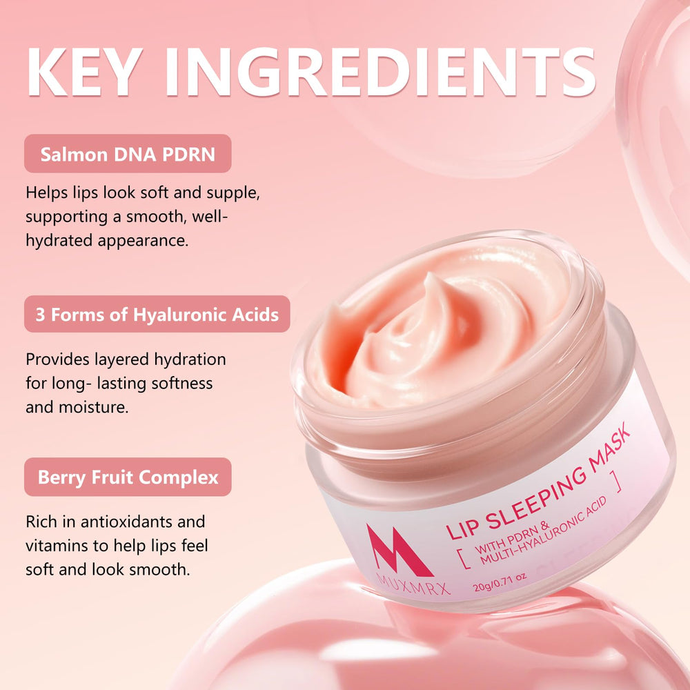 Muxmrx PDRN lip mask packaging highlighting premium skincare.