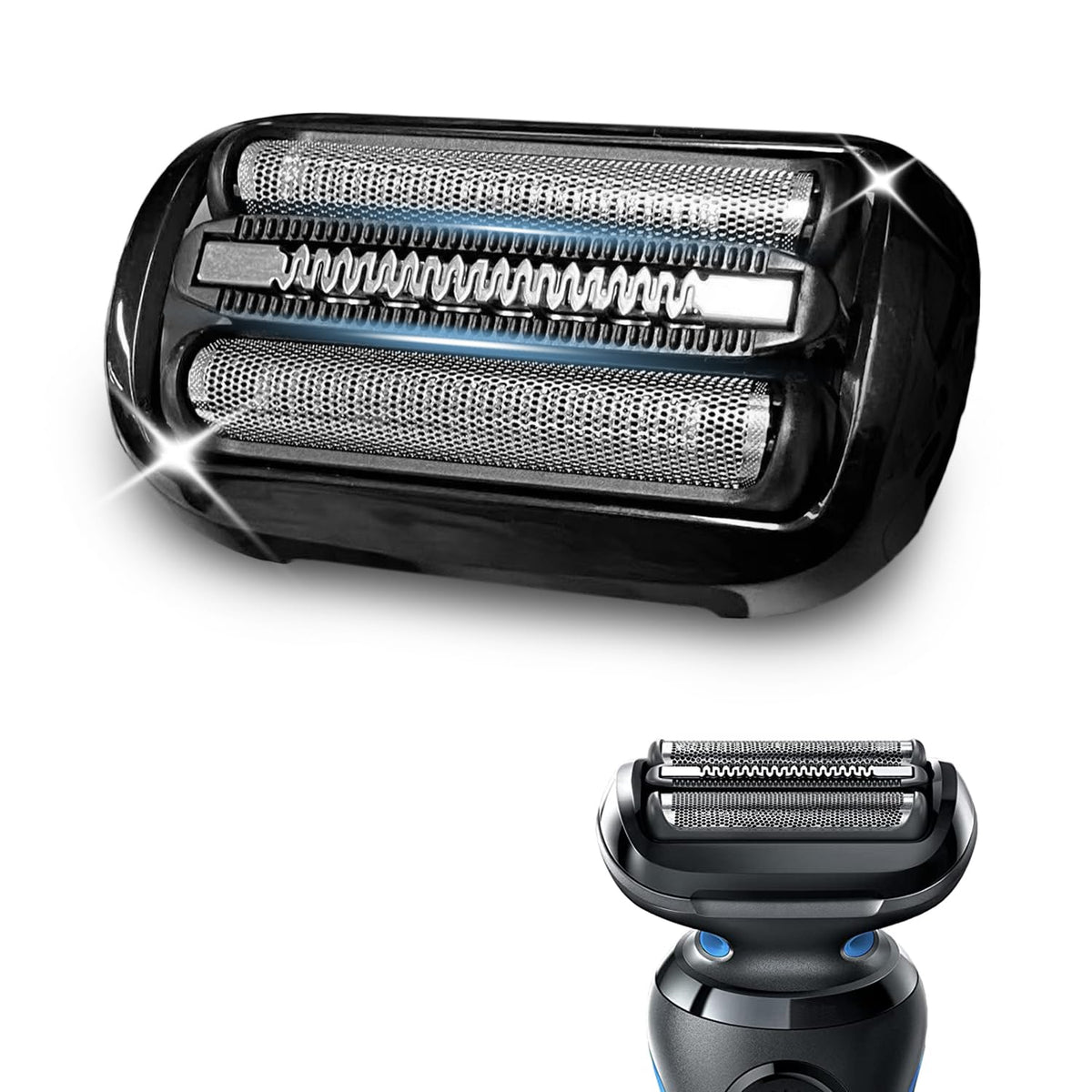 Muyfguo 53B replacement head close-up for Series 5, enabling a close and smooth shave.