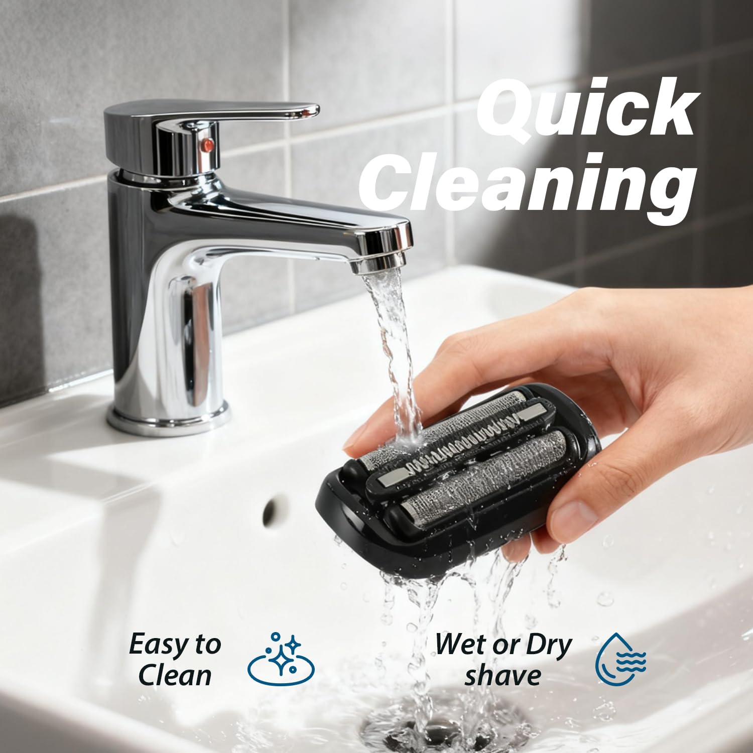 Muyfguo cleaning brush and replacement head kit ensures easy maintenance.