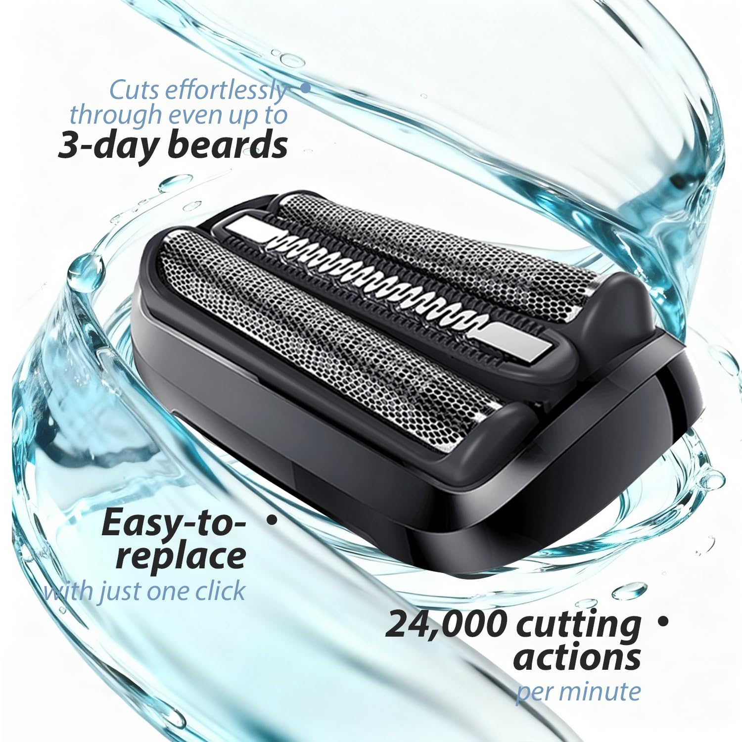 Muyfguo wet-dry shave head in use for versatile grooming in shower or dry conditions.
