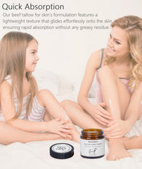 MUZAMOX tallow honey balm applied to hands or elbows provides softness.