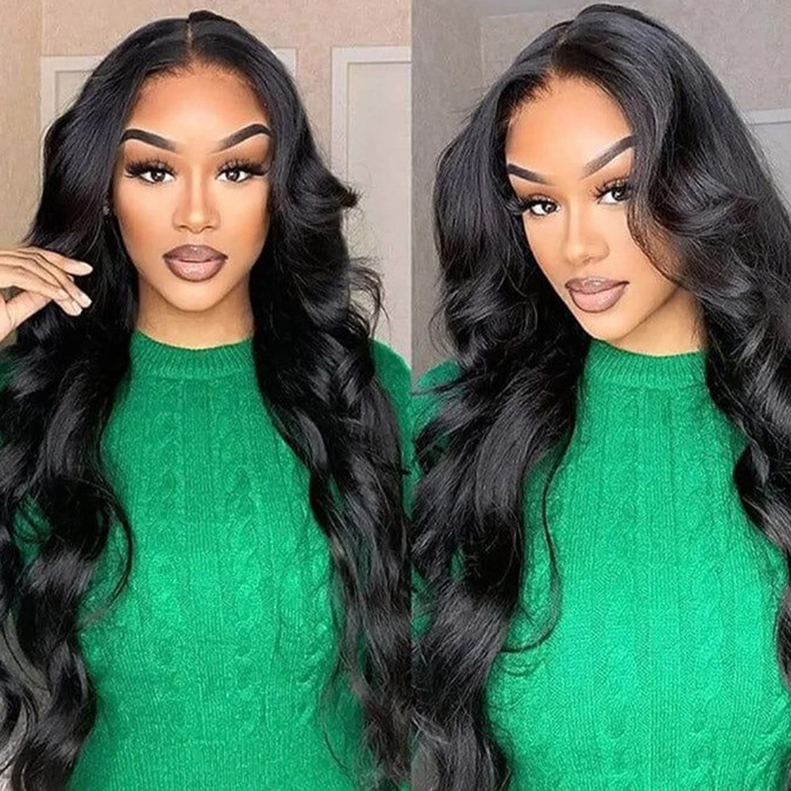 muzijet 30-inch lace front wig styling-ready view for various looks