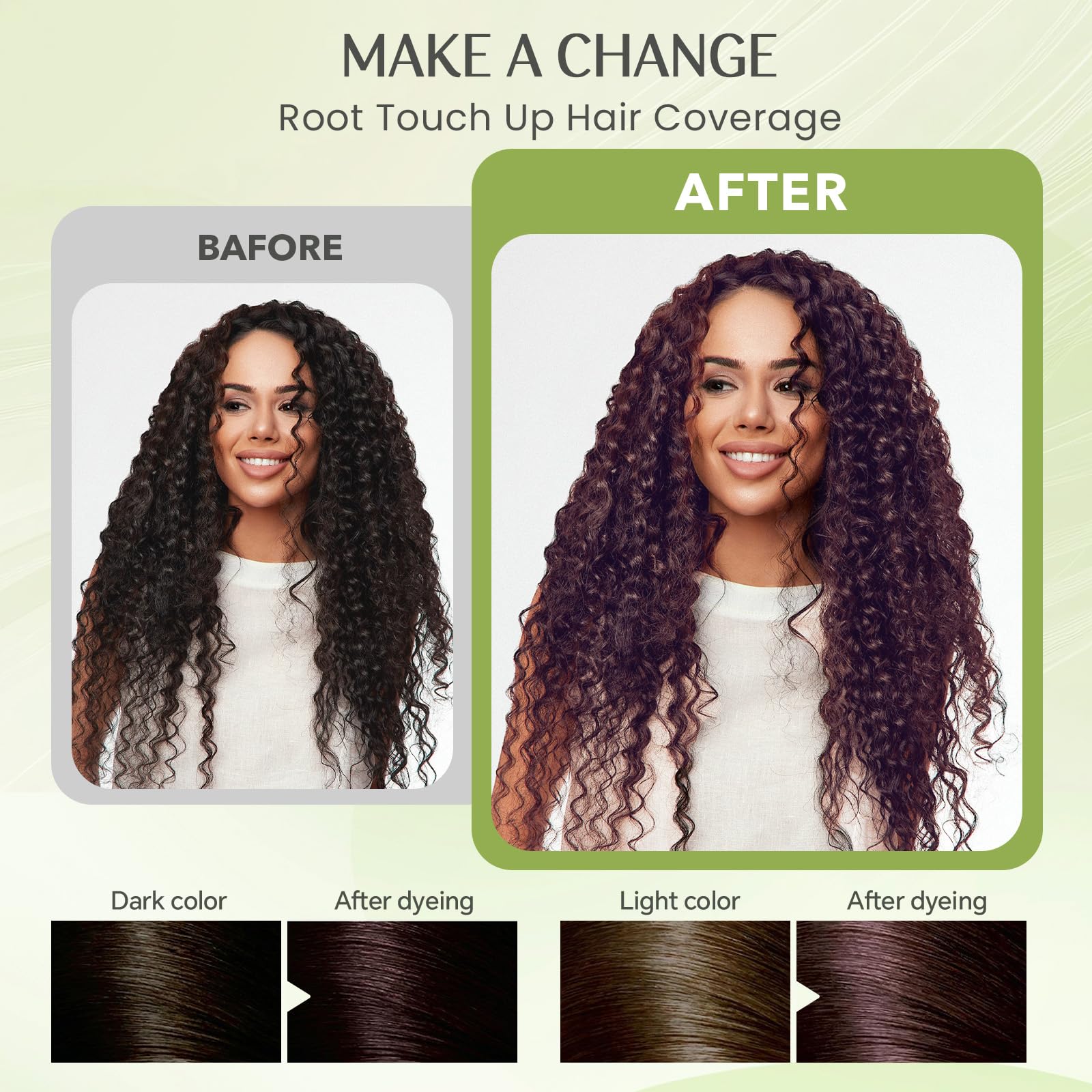 Mxvbaty Cherry Brown Hair Dye Shampoo application on hair for quick color.