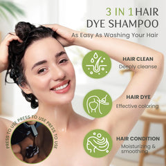 Mxvbaty Hair Dye Shampoo hand-application scene for easy root touch-ups.