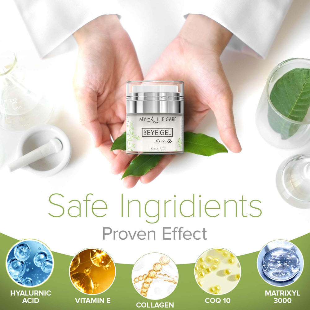 My Alle Care Eye Gel anti-aging formula with premium ingredients.