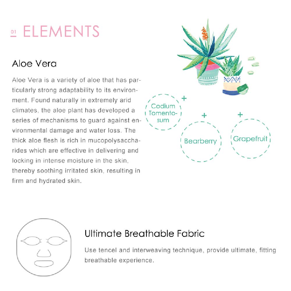 Front view of My Beauty Diary Aloe Vera Soothing Mask packaging.