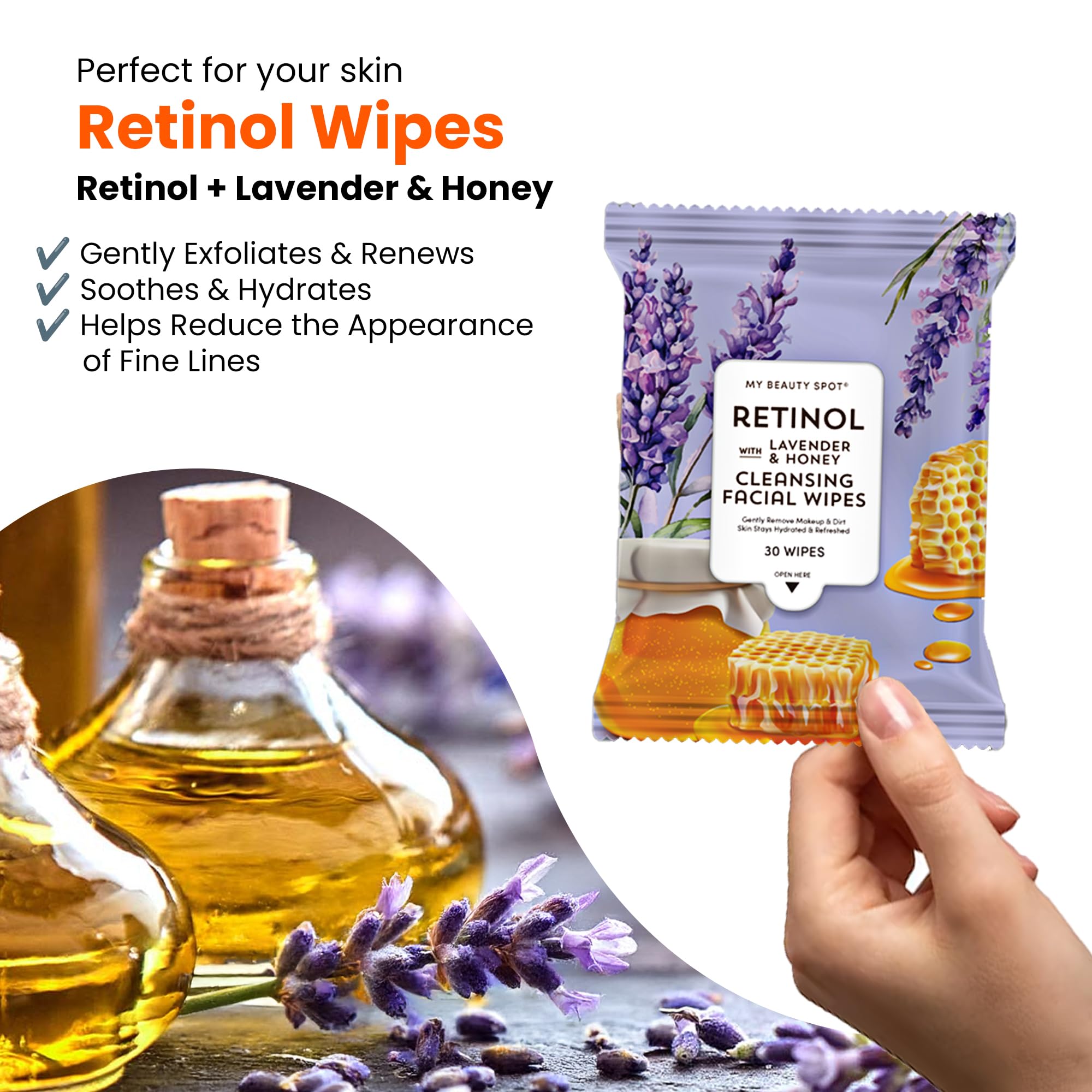 My Beauty Spot 4-pack set wipes offer convenient daily cleansing on the go.