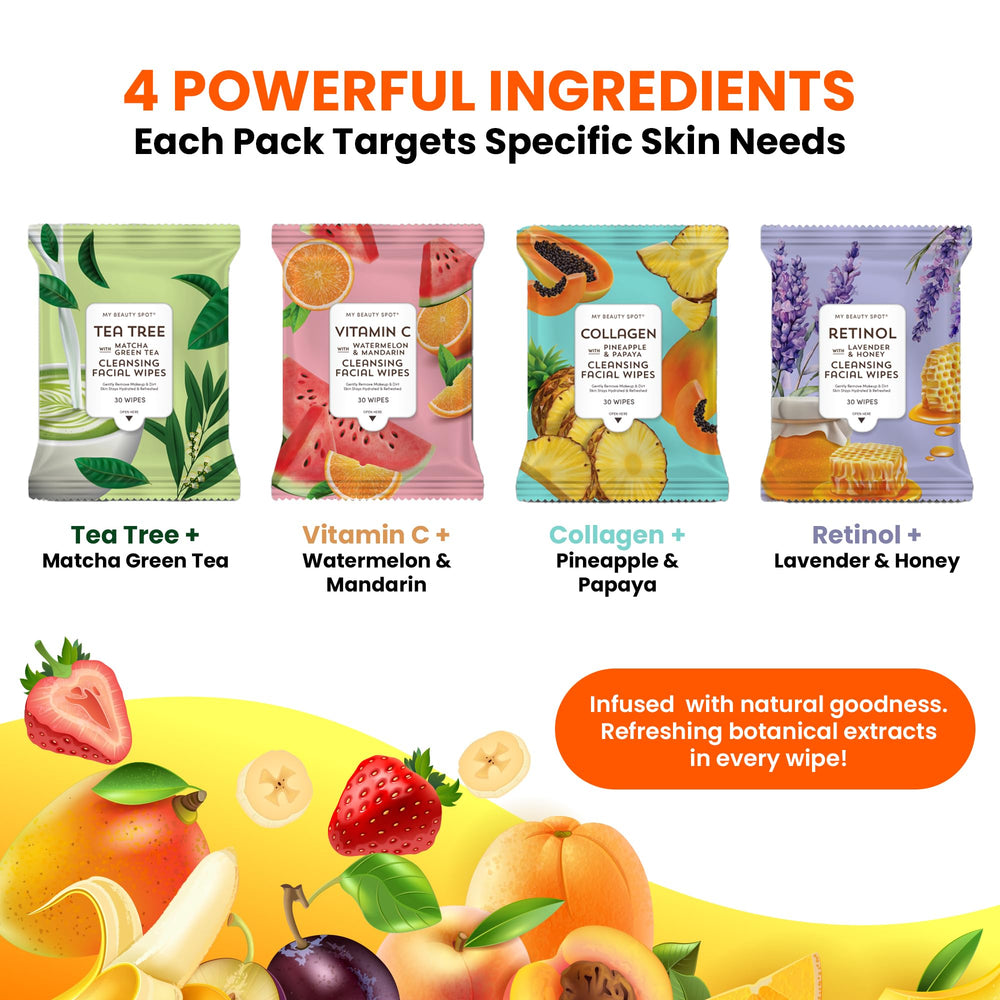 My Beauty Spot collagen firming wipes use pineapple and papaya for toned skin.