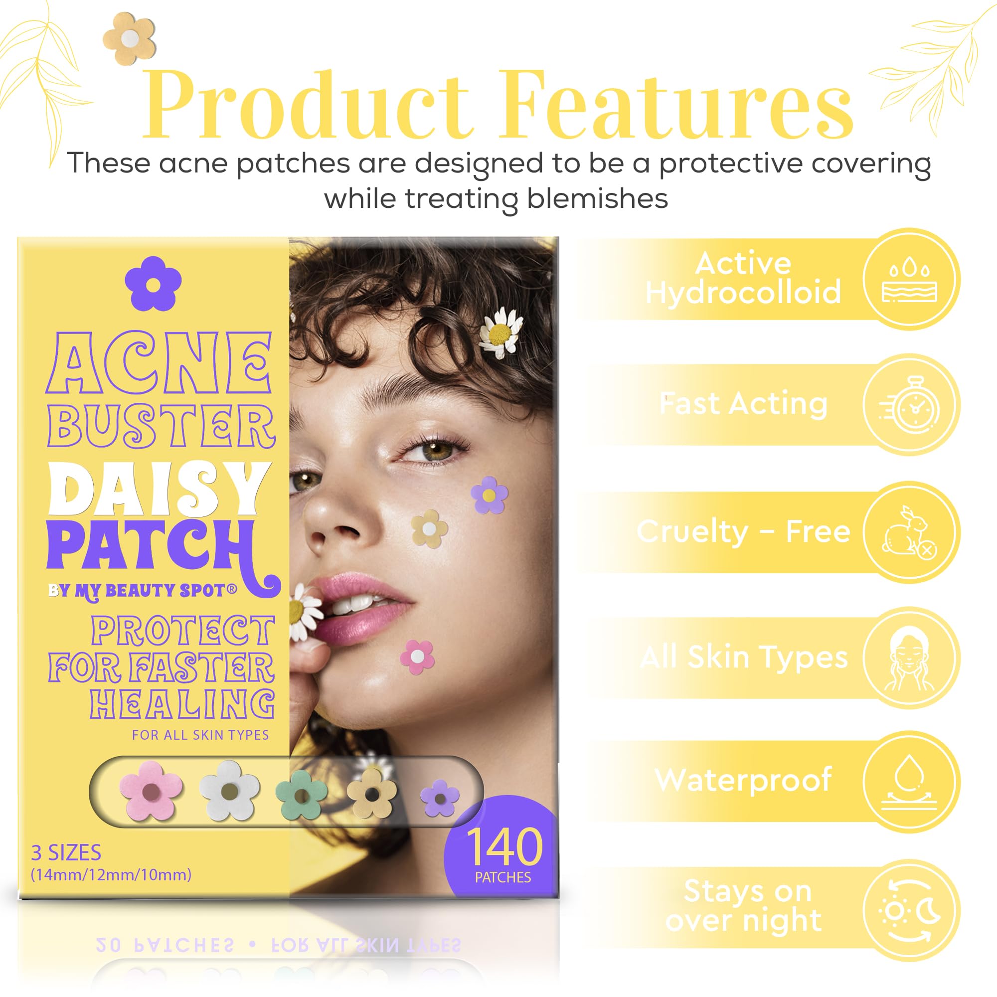 Patch on zit provides a clear, breathable hydrocolloid shield for blemish care
