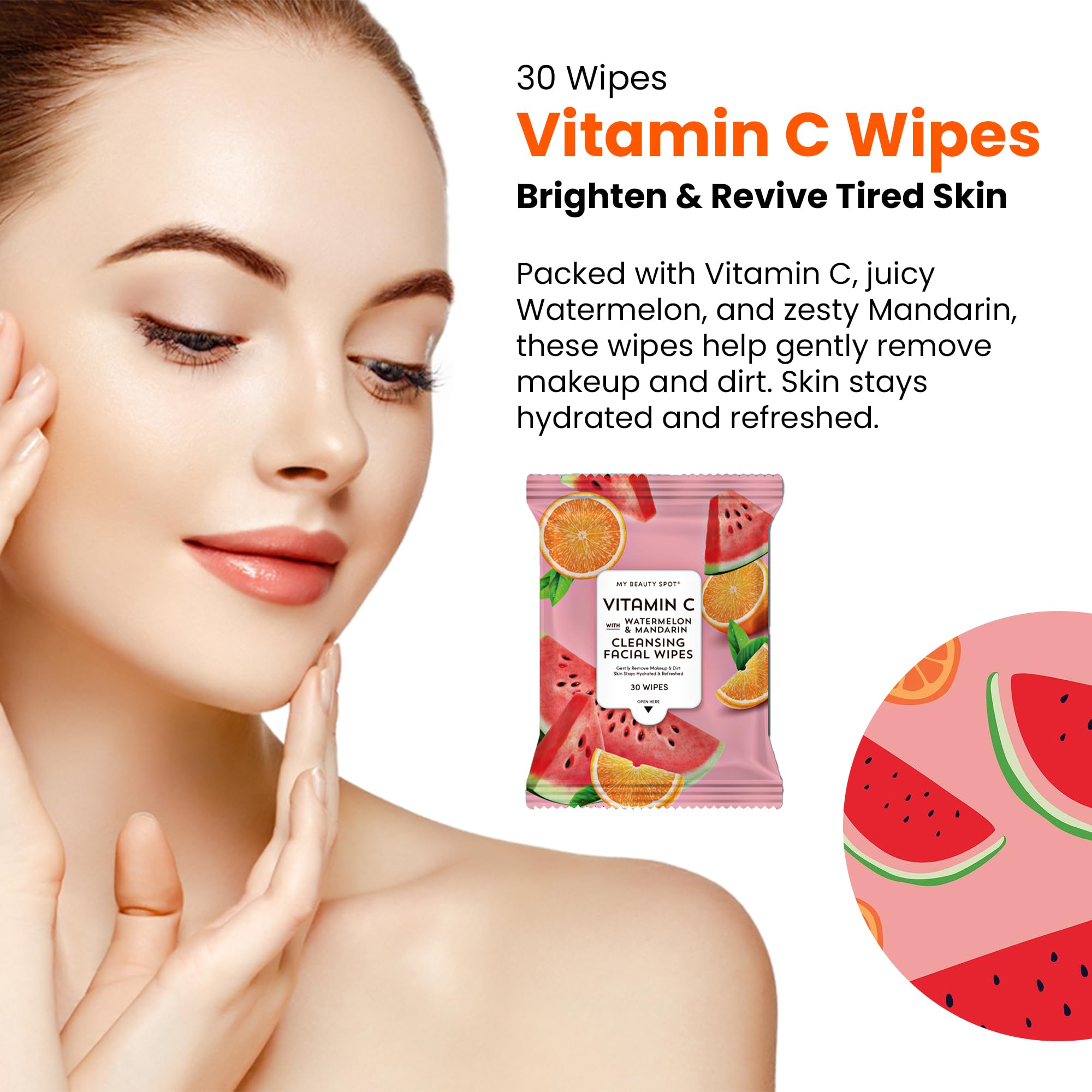 My Beauty Spot resealable pack keeps wipes fresh for everyday use.