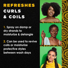MY BLACK IS BEAUTIFUL Detangling Spray label close-up shows sulfate-free formula for curly care
