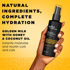 MY BLACK IS BEAUTIFUL Moisture Luxe Detangling Spray application on damp curls for smooth detangle