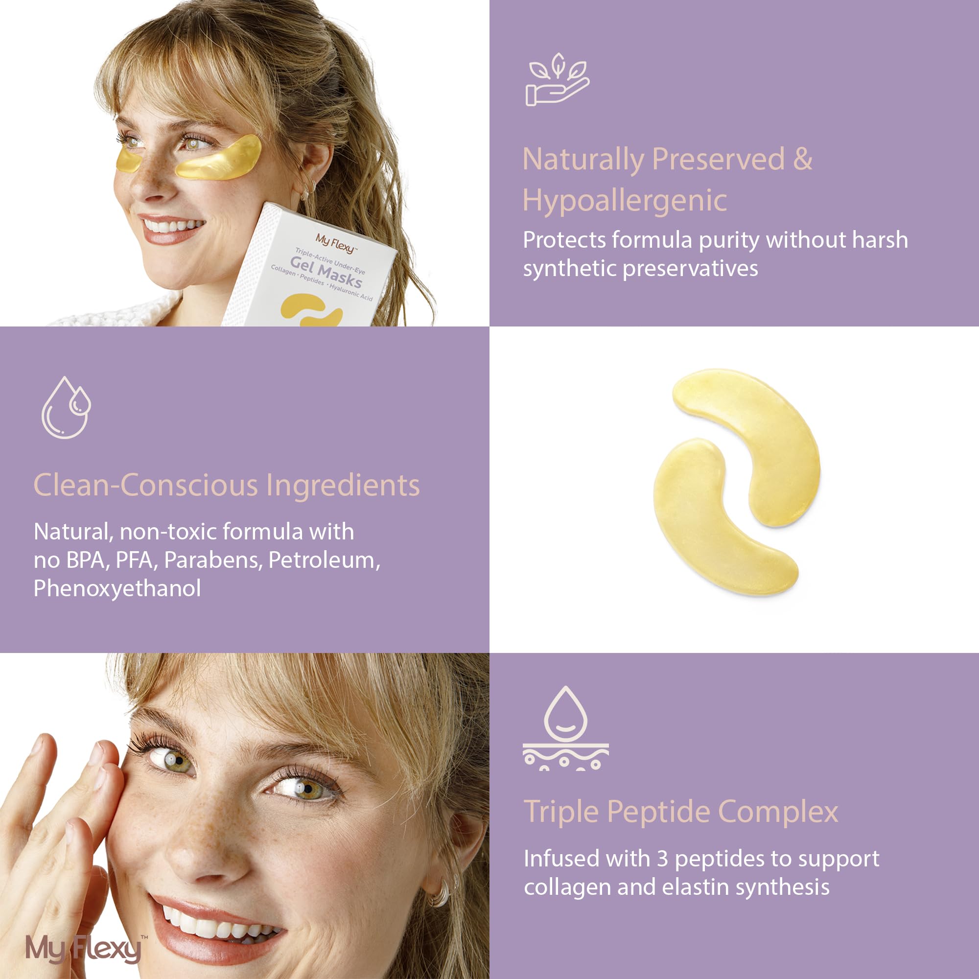 My Flexy fragrance-free eye patches are suitable for all skin types.