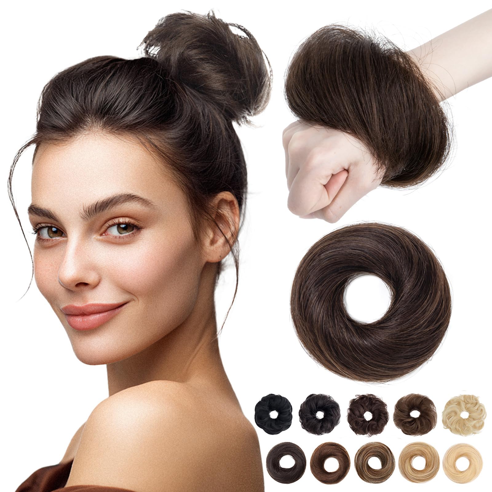 MY-LADY messy bun hair piece closeup showing natural texture for everyday wear