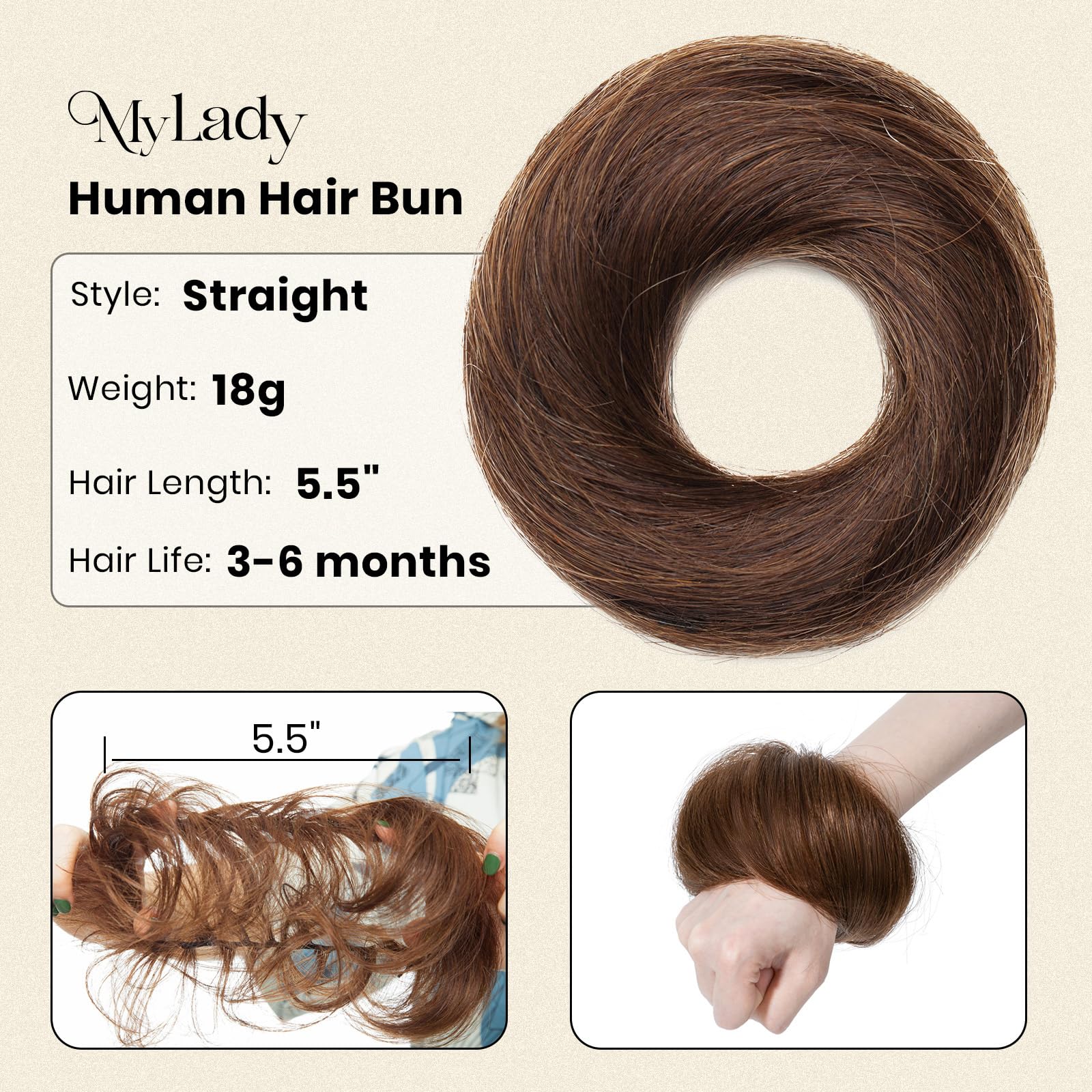 MY-LADY Messy Bun Hair Piece donut chignon style for elegant updo