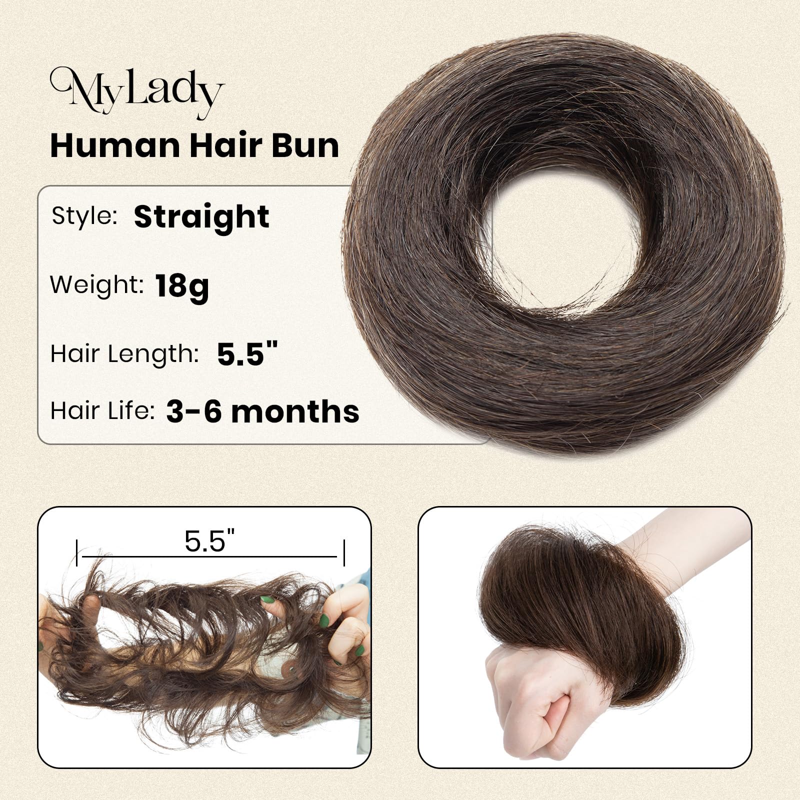 MY-LADY ponytail extension offering quick volume around your bun