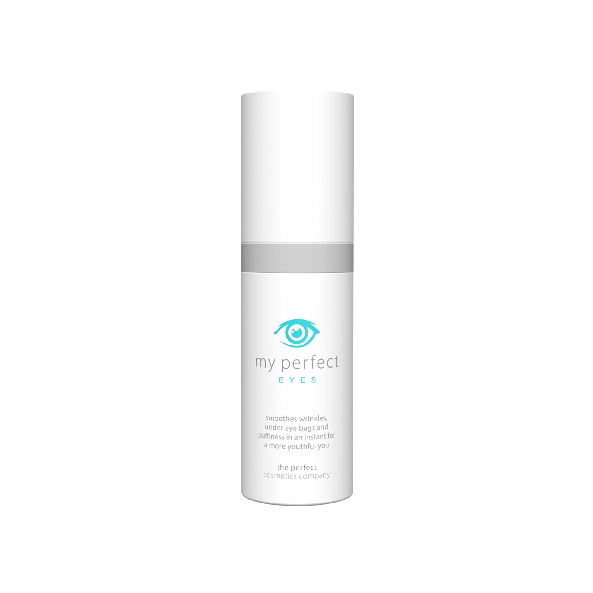 My Perfect Eyes bottle closeup highlighting instant wrinkle smoothing