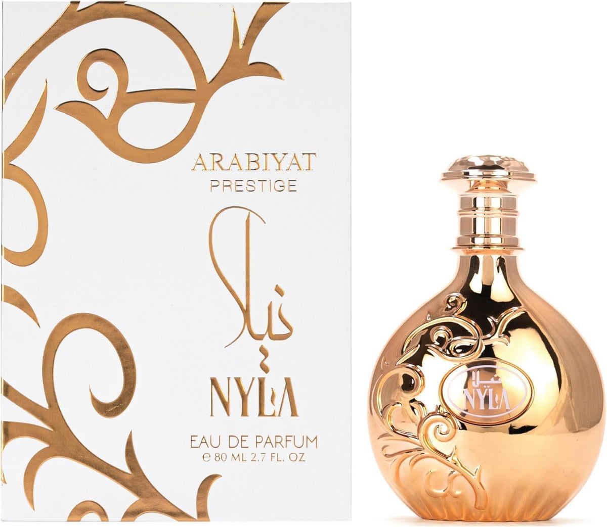 my perfumes Nyla EDP bottle front view highlights rose gold luxury for daily wear
