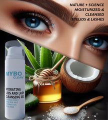 Myboclean aloe vera enriched gel for soothing eyelid care and hydration.