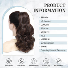 Mychanson curly-wavy ponytail close-up highlights lightweight, comfortable wear you can forget during events.