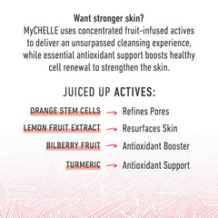 MyChelle Fruit Enzyme Cleanser exfoliating texture removes dull cells for a brighter complexion.