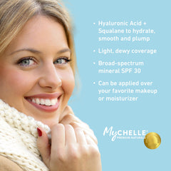 MyCHELLE Hylauronic Acid and vegan Squalene hydrate skin.