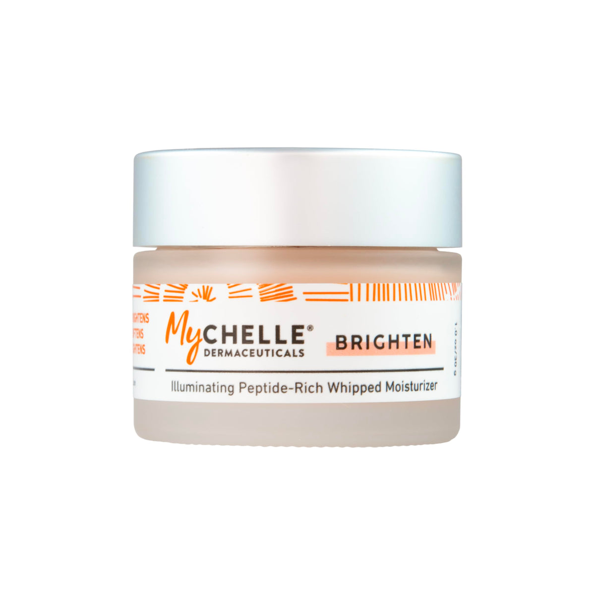 MyCHELLE Illuminating Peptide-Rich Whipped Moisturizer jar closeup for lightweight daily hydration