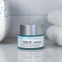 MyChelle Instant Firming Gel ingredients panel highlights Cloud Berry Oil nourishment.