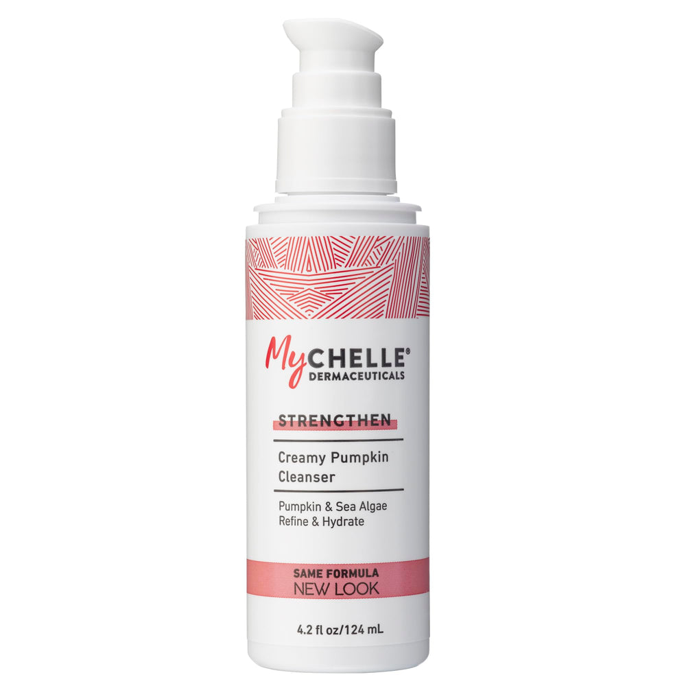MyCHELLE Pumpkin Cleanser bottle ready for daily cleansing