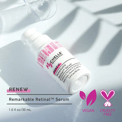 Texture close-up of MyChelle Remarkable Retinal Serum on skin.