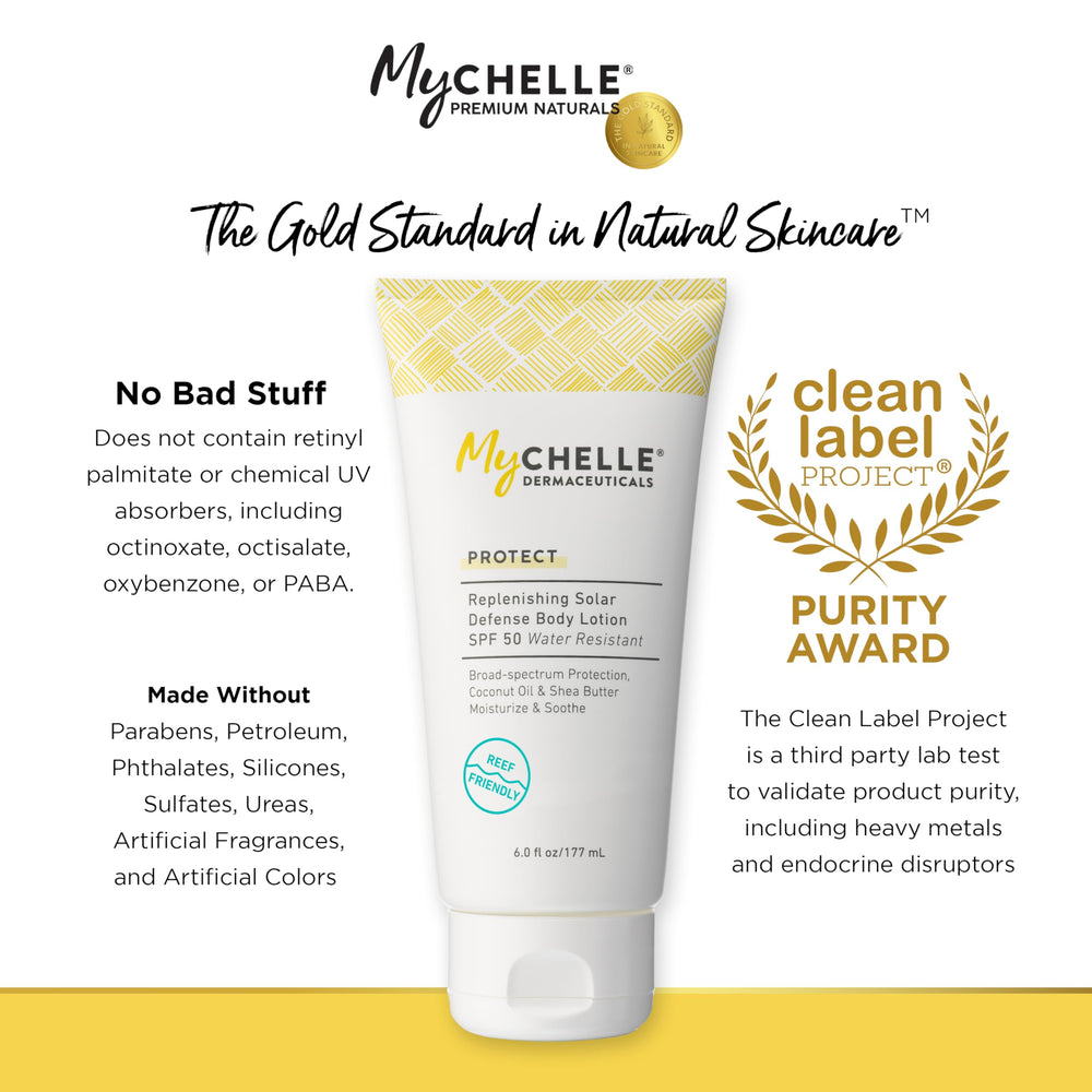 MyChelle Replenishing Solar Defense spread on hand for smooth coverage.