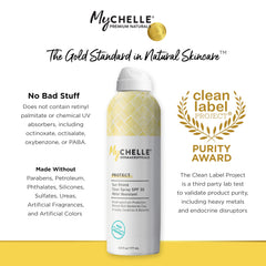MyChelle Sun Shield Clear Spray featuring jojoba oil for gentle nourishment