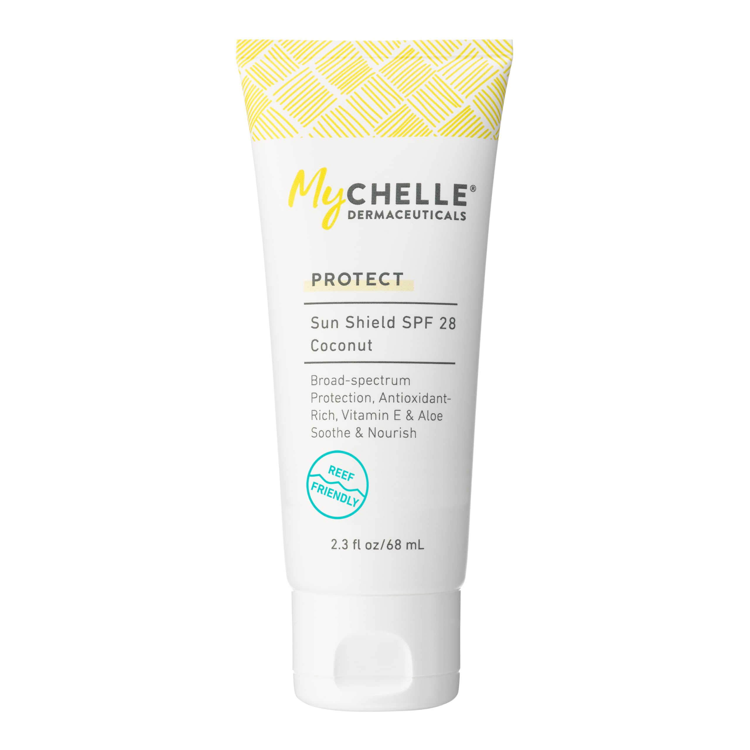 MyCHELLE Sun Shield SPF 28 coconut-tube for daily face and body protection