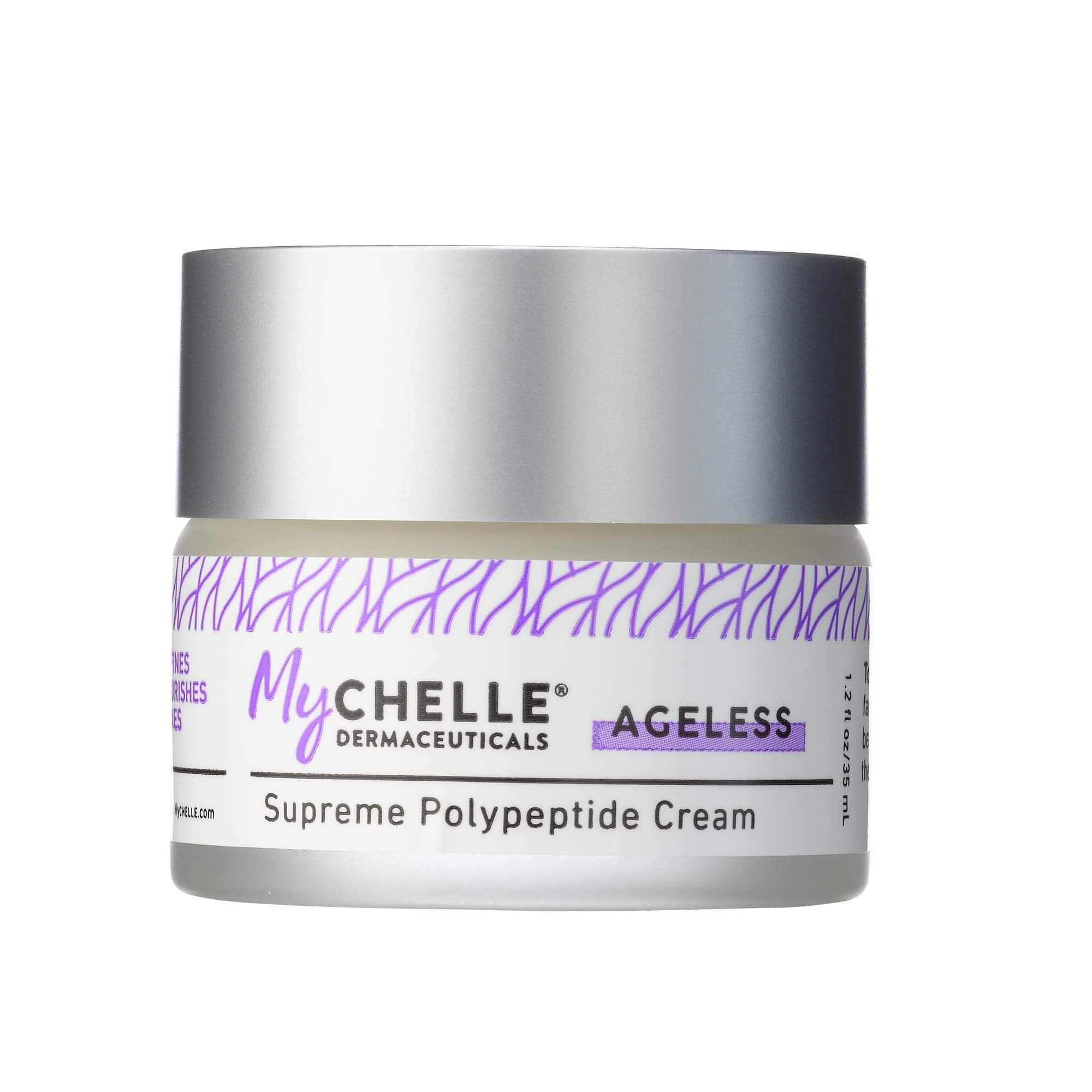 MyCHELLE Supreme Polypeptide Cream tube close-up showing creamy texture for daily care