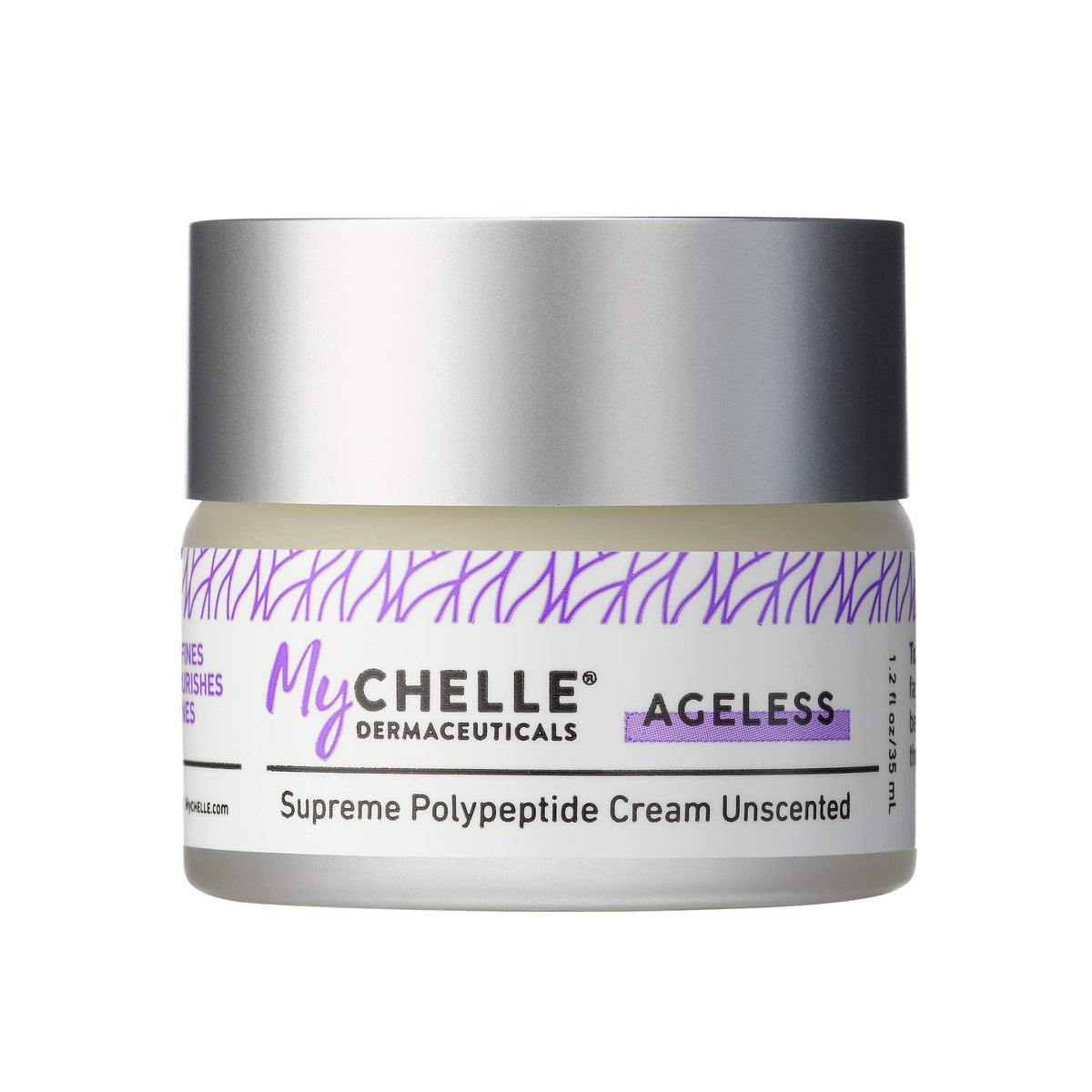 MyChelle Supreme Polypeptide Cream Unscented bottle for age-defying care.