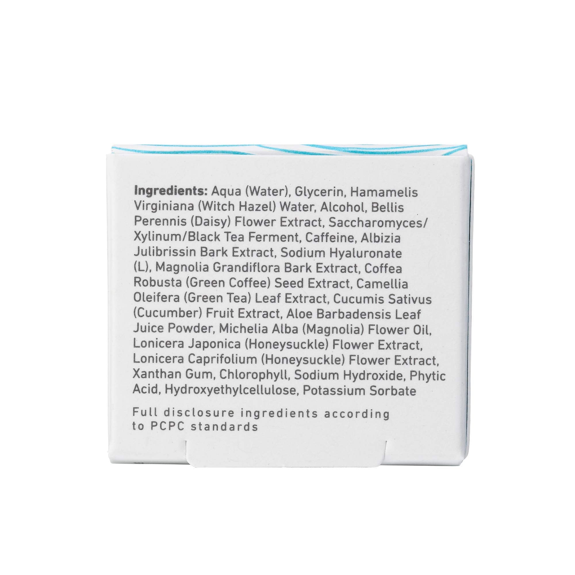 Dermatologist-tested badge on MyChelle eye gel packaging