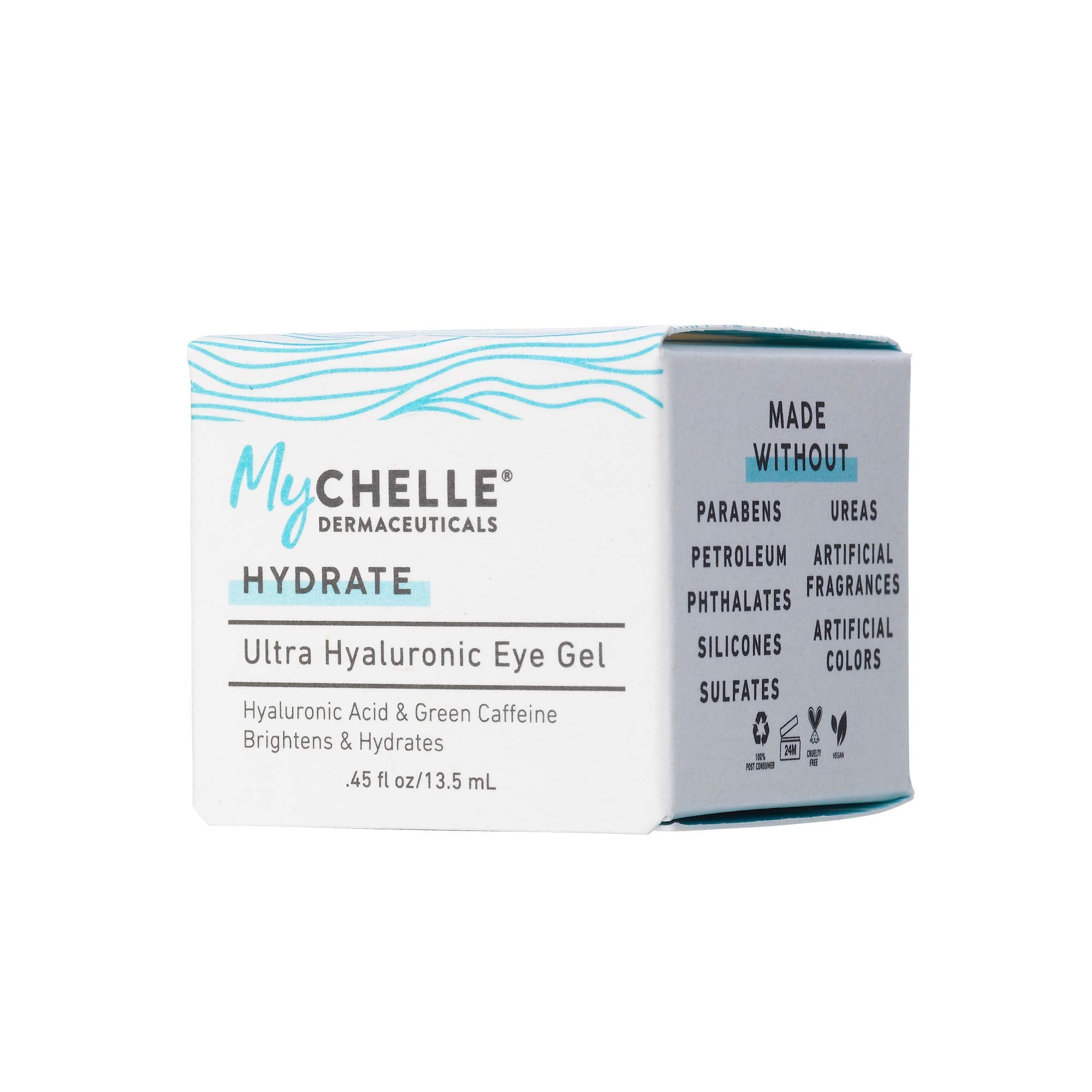 Vegan hyaluronic acid highlight for clean, effective hydration around the eyes