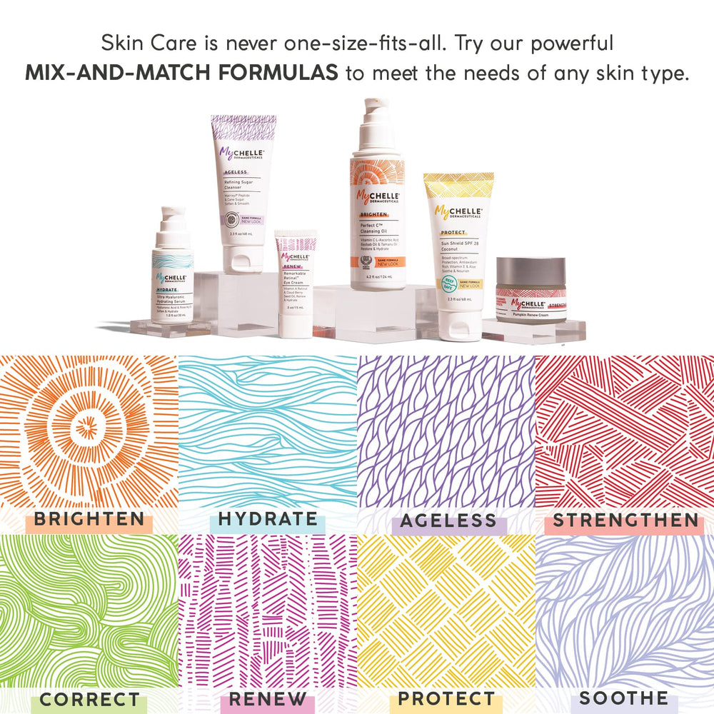 MyChelle application swirl demonstrates smooth coverage and quick absorption.